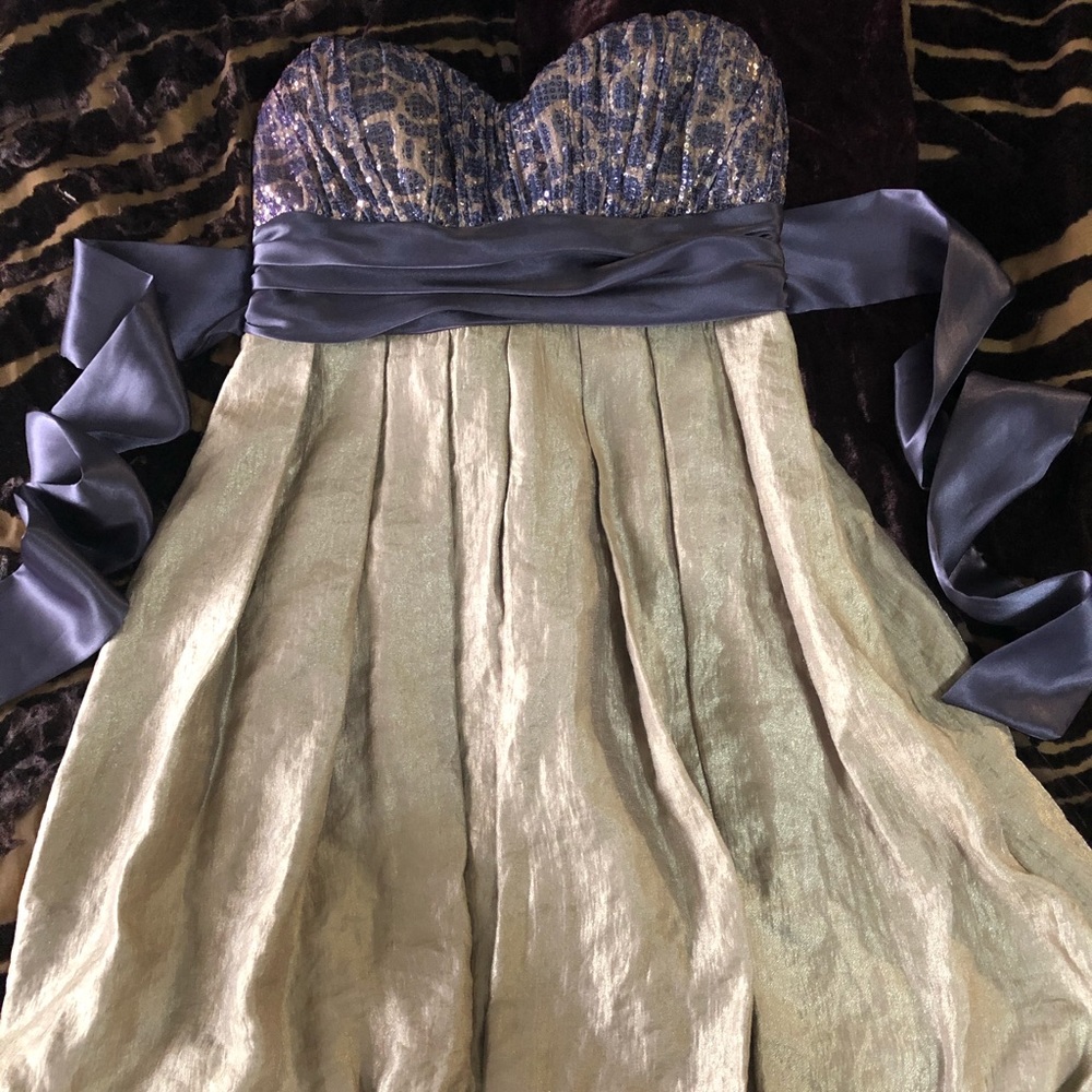 Jodi Kristopher Bubble Sequin Bodice Strapless Sz3